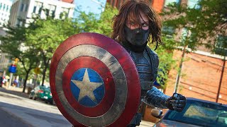 Captain America vs The Winter Soldier  Highway Fight Scene  Captain America The Winter Soldier [upl. by Streeter]