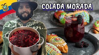 HACIENDO COLADA MORADA ECUATORIANA🇪🇨  Bebida típica por el día de los Difuntos🍷 [upl. by Giddings141]