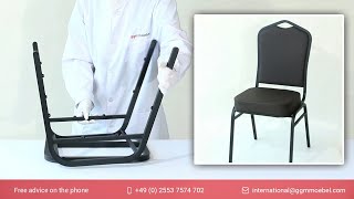 ALEXA  Banquet Chair  Leather  Assembly video [upl. by Tippets895]