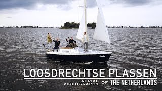 Sailing on the Loosdrechtse Plassen The Netherlands  Aerial Videography 4K 30fps [upl. by Armand]