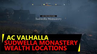 Sudwella Monastery AC Valhalla  Wealth Locations  How to Reach Underground Chest Below the Tree [upl. by Ameer]