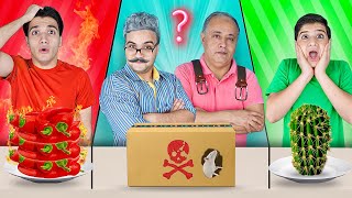 تحدي اكل يوم كامل بنفس لون ملابسنا 🟥🟩⁉️  ابويا وصاحبه عملو فينا مقلب 😱💔 [upl. by Rakso]