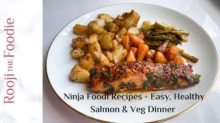 Ninja Foodi MultiCooker Recipes  Easy Healthy Salmon amp Veg Dinner [upl. by Ayana854]