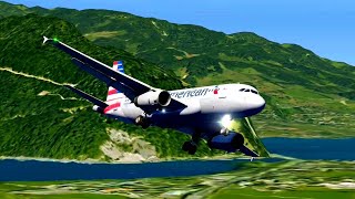 AMERICAN A319 OVER ALPNACH VALLEY [upl. by Yelrahc687]