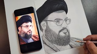 Syed Hasan Nasrallah Drawing 💔😢 [upl. by Nirek567]