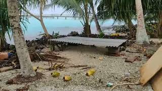 Huge waves struck Kapingamarangi Atoll January 2024 [upl. by Nivel]