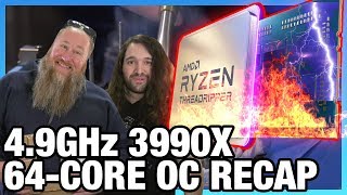 49GHz AMD Threadripper 3990X Overclock Issues amp Scores  Stream Recap [upl. by Ecirbaf]