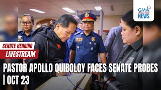 LIVE Pastor Apollo Quiboloy at the Senate hearing October 23 2024  Replay [upl. by Nnaeerb]