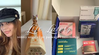 Life Lately  sonny angels pr package coffee marketing internship depop [upl. by Einnal483]