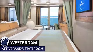 HAL Westerdam  Aft Veranda Stateroom Walkthrough Tour amp Review 4K  Holland America Line [upl. by Klute]