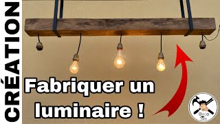 Fabriquer un lustre industriel bois et métal avec plusieurs ampoules  Brico seb [upl. by Abbate]