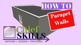 How to create a Parapet Wall and a sloping Roof using Chief Architect X12 [upl. by Deyas]