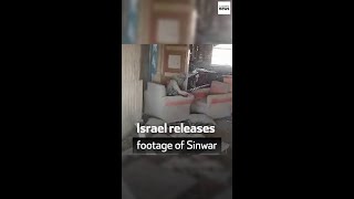 Israel releases drone footage of Sinwar [upl. by Ahsikat865]