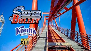 2022 Silver Bullet Roller Coaster Front Row On Ride 4K POV Knotts Berry Farm [upl. by Inaffyt]