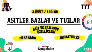 ASİTLER BAZLAR TUZLAR  10SINIF KİMYA TYT KİMYA [upl. by Hamo]