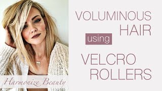 Voluminous Straight hair with Velcro Hair rollers  HarmonizeBeauty [upl. by Friedrich180]