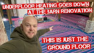 2 MILES OF UNDERFLOOR HEATING INSTALLED Part 1 Barn Renovation [upl. by Yarg933]