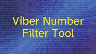 Viber Number Filter Tool  Viber Contact Verifier [upl. by Livi635]