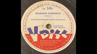 Andre Kostelanetz  Warsaw Concerto 78RPM V Disc [upl. by Imekawulo]