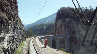 RhB Ge44III Cab ride crossing Landwasser Viaduct [upl. by Merrilee]