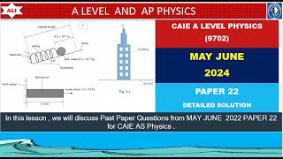 AS LEVEL PHYSICS 9702 PAPER 1MAYJUNE 2024  PAPER 22  970222MJ24  PART 03 [upl. by Cilurzo]