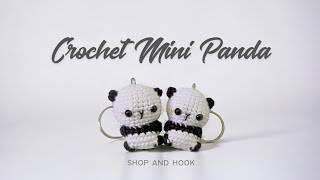 EASY NOSEW CROCHET MINI PANDA VIDEO TUTORIAL [upl. by Atinele]