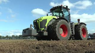 Claas Xerion 4000 with 8m wide Köckerling Vector cultivator in Germany [upl. by Oryaj]