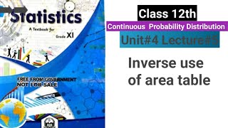 Inverse use of table area under Standard Normal Curve  Unit4 Lec5  Class 12 Stat  Urdu Hindi [upl. by Alurd]