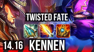 TWISTED FATE vs KENNEN TOP  1800 games 6414  EUW Master  1416 [upl. by Reffinej45]