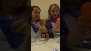 Slime for kids with only 3 ingredients Super Silly Sisters make it easy [upl. by Llertnod]