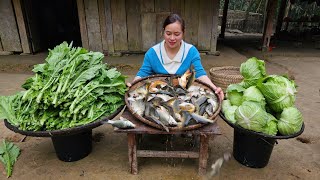 265 Days Harvest Fish Vegetables Sweet Potato  Build Bamboo House Cooking Farm  Lý Thị Ca [upl. by Rhona395]