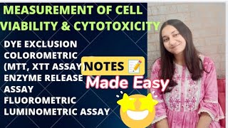 Measurement of Cell Viability and Cytotoxicity  Different Assays Notes 🤩 [upl. by Schmeltzer]