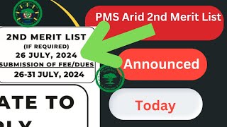 PMAS 2nd Merit List 2024 pdf Download  Arid Agriculture University Merit List [upl. by Ikram]