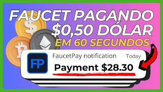 FAUCET PAGANDO A CADA 60 SEGUNDOS DIRETO NA FAUCETPAY Ganhar Criptomoedas Grátis [upl. by Free]