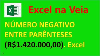 Números negativos entre parênteses  Excel [upl. by Vonny]