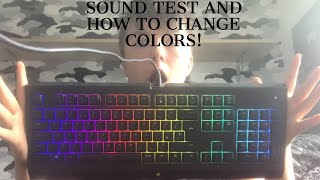 How To Change COLOURS And EFFECTS On A Razer Cynosa Chroma Keyboard With Sound Test [upl. by Cates]