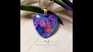 Painting glass cabochons acrylic pouring techniques for jewelry ðŸ’• acrylicpour cabochon jewelry [upl. by Shannan]