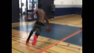 Andrew Wiggins Does 720 Degree Dunk During Summer Training Session [upl. by Ahsym10]