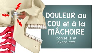 Douleur à la MÂCHOIRE et au COU  exercices et automassages ATM [upl. by Annnora]