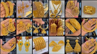 gold earrings gold jewelrygold bangles designsgold ke kangangold earrings New model 2023 [upl. by Leynwad]