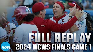 Oklahoma vs Texas 2024 Womens College World Series finals Game 1  FULL REPLAY [upl. by Annayt]