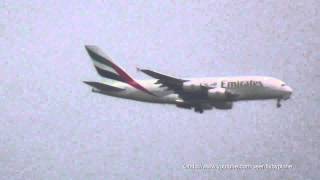 EMIRATES A380 A6EEB  Active RAT Approach  Hamburg Finkenwerder [upl. by Anilak985]