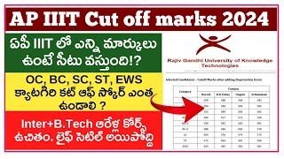 AP IIIT cut off marks 2024AP IIIT full details in telugu 2024Ap IIIT notification 2024 details [upl. by Nenney107]