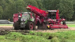 AARDAPPEL OOGST MET EEN GRIMME VARITRON 470 FENDT 1050 FENDT 728 VGM HOOG LOSER [upl. by Aisylla]