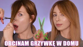 JAK OBCIĄĆ GRZYWKĘ W DOMU ✂️ OBCINAM WŁOSY WEDŁUG TUTORIALU ✂️ Curtain Bangs jak zrobić [upl. by Lorusso]