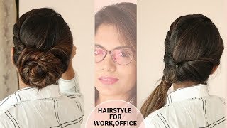 3 Easy Hairstyle For Office Work  Self Hairstyle No TeasingNo Hairspray [upl. by Acirrehs]