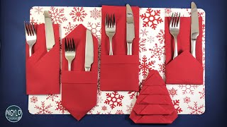 5 Easy ways to fold a paper Napkin for Christmas  Napkin Folding [upl. by Darrell112]