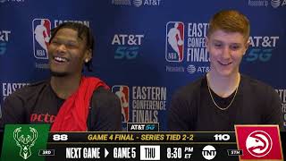 Kevin Huerter amp Cam Reddish On Hawks Game 4 Victory 🎙️  Postgame Press Conference [upl. by Aniluj444]