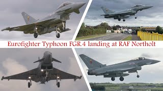 VERY LOW Eurofighter Typhoon landing at RAF Northolt [upl. by Eelrebmyk]