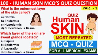 mcq on human skin  integumentary system multiple choice questions  skin mcqs for nursing exams [upl. by Leugar194]